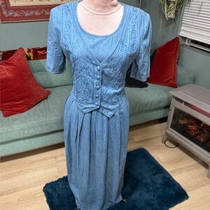 Karin Stevens Denim Blue Midi Dress